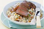 American Lamb With Mint And Dried Fruit Pilaf Recipe BBQ Grill