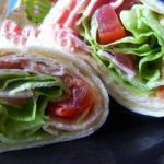 Canadian Rolls of Tomato Lettuce and Smoked Bacon Appetizer