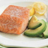 Canadian Steamed Salmon with Avocado Dinner
