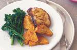 British Glazed Pork With Ginger Sweet Potato and Broccolini Recipe BBQ Grill
