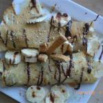 American Crepes with Chocolate Sauce Dessert