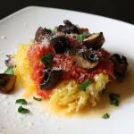 American Spaghetti Squash With Tomato Sauce and Roasted Mushrooms Appetizer