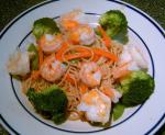 American Orangesesame Noodles With Grilled Shrimp Dinner