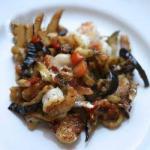 British Baked Aubergine with Shrimp and Cheese Dinner