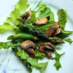 British Warm Salad with Rocket Mushrooms and Asparagus Appetizer