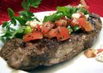 Balsamic Marinated Steaks With Gorgonzola tomato Topping recipe