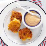 American Shrimp Corn Cakes with Soy Mayo Appetizer