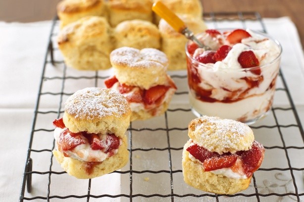 British Vanilla Scones With Strawberry Cream Recipe Dessert