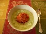 Canadian Chilled Cucumberyogurt Soup With Bulgur Timbales Appetizer