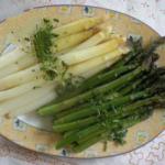 Canadian Cooked White and Green Asparagus with Parsley 1 Appetizer