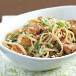 American Sesame Noodles With Tofu Scallions and Cashews Appetizer