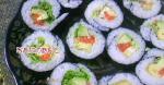American Salmon and Avocado Fat Sushi Rolls futomaki 1 Appetizer