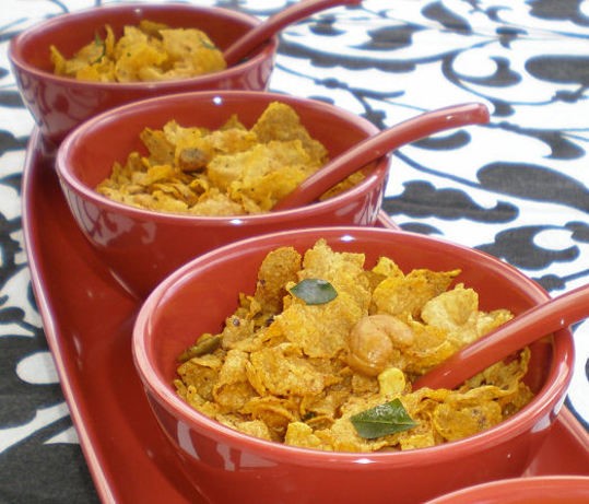Indian Corn Flakes Chivda spicy Indian Snack Mix Dinner