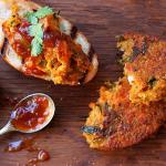 American Roast Carrot Kale and Chickpea Burger Appetizer