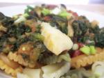 American Spicy Cod With Tomatoes and Spinach Dinner