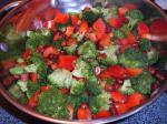 American Broccoli Peanut  Sweet Red Pepper Stirfry Breakfast