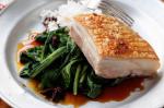Australian Slowcooked Pork Belly On Braised Asian Greens Recipe BBQ Grill