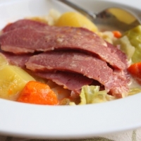 British New England Corned Beef and Cabbage Dinner