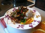 Thai Thai Red Curry Chicken and Eggplant aubergine Dinner