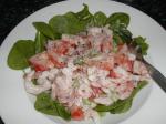 Australian Tomato Prawn and Spinach Salad low Gi Appetizer