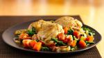Skillet Chicken Thighs with Bacon and Spinach recipe