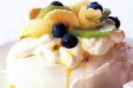 British Little Pavs With Tropical Fruits And Passionfruit Sauce Recipe Dessert
