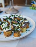 Swedish Chat Potatoes with Sour Cream and Pickled Herring Appetizer