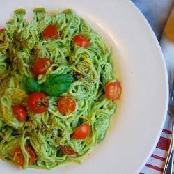 American Paleo Pasta with Avocado Pesto Dinner