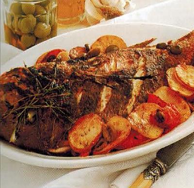 Australian Spicy Baked Fish With Vegetables Appetizer