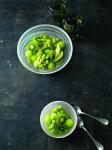 Australian Green Fruit Bowl With Frozen Grapes Appetizer