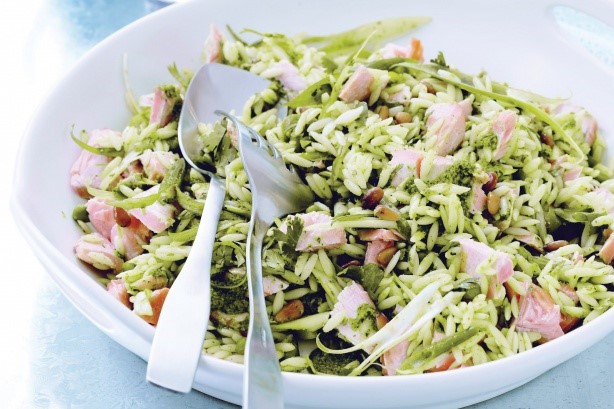 Caribbean Smoked Salmon And Pea Risoni With Coriander Mojo Recipe Dinner