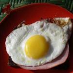 German Fried Eggs with Smoked Ham Appetizer