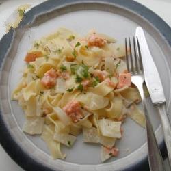 American Simple Pasta with Salmon and Cream Sauce Dinner