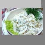 American Salad with Whipped Cream and Mushrooms Appetizer