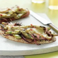 American Open-faced Grilled Cactus Leaf and Pepper Jack Sandwiches Appetizer