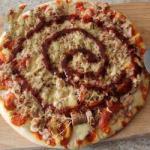 American Pizza of Tuna with Barbecue Sauce Dinner