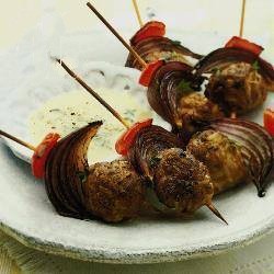 British Skewers with Cut Lemon Appetizer