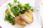 British Polentacrusted Pork Steaks With Pear And Rocket Salad Recipe Dinner