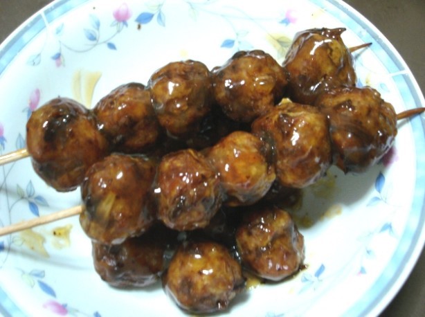 Japanese Japanese Meatballs in Sweet Soy Sauce niku Dango Appetizer