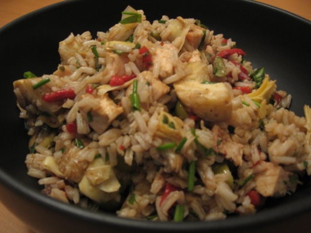 Italian Mediterranean Chicken and Rice Salad Dinner