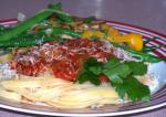 Italian Roasted Red Pepper  Tomato Sauce over Linguine Appetizer