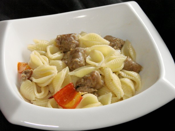 Italian Bow Ties With Sausage and Peppers 1 Dinner