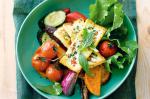 Australian Mint And Chilli Haloumi With Roast Vegetable Salad Recipe Appetizer