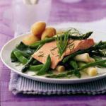 French Salmon to Asparagus Appetizer