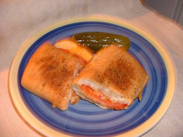 French Crusty Garlic Grilled Cheese and Tomato Sandwich Appetizer