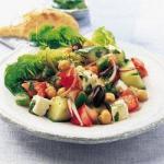 American Feta Salad with Chickpeas Dinner