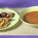 Spanish Spanish Chickpea Soup cocido Madrileno Appetizer
