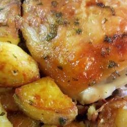 Italian Baked Chicken with Garlic Parsley and Potatoes Appetizer