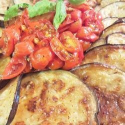 Italian Fried Aubergine with Sauce of Fresh Tomatoes Appetizer