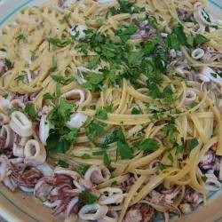 Italian Linguine Squid Appetizer